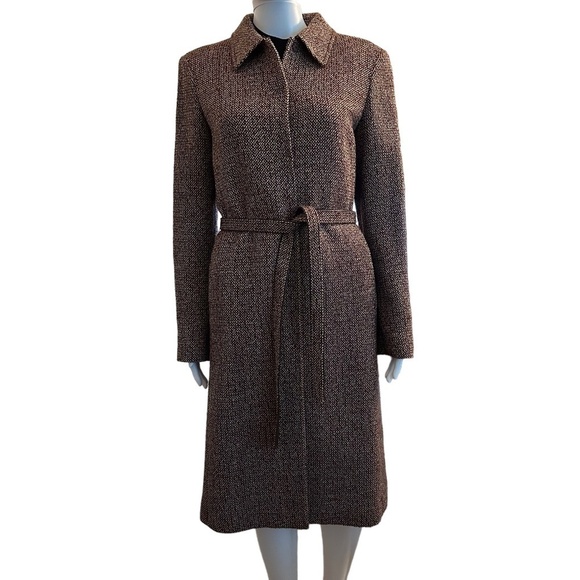 Elie Tahari Long Wool Coat  Sz. M matching Skirt Wool Sz 4 Old Money minimalist - Picture 1 of 16